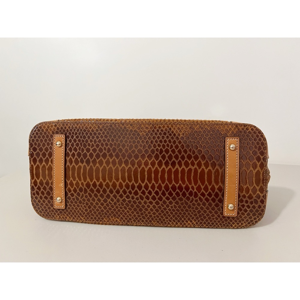Dooney & Bourke Brown Embossed Snakeskin Shoulder Handbag - Picture 6 of 11